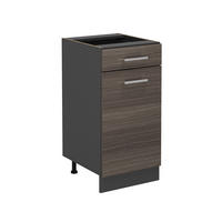 KÜCHENUNTERSCHRANK R-Line Edelgrau 40 cm ohne Arbeitsplatte - Anthrazit/Braun, Holzwerkstoff (40/81.6/46cm) - Vicco