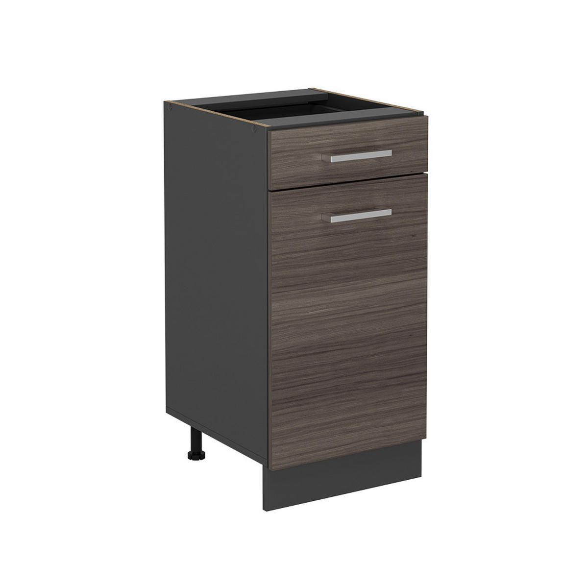 KÜCHENUNTERSCHRANK R-Line Edelgrau 40 cm ohne Arbeitsplatte - Anthrazit/Braun, Holzwerkstoff (40/81.6/46cm) - Vicco