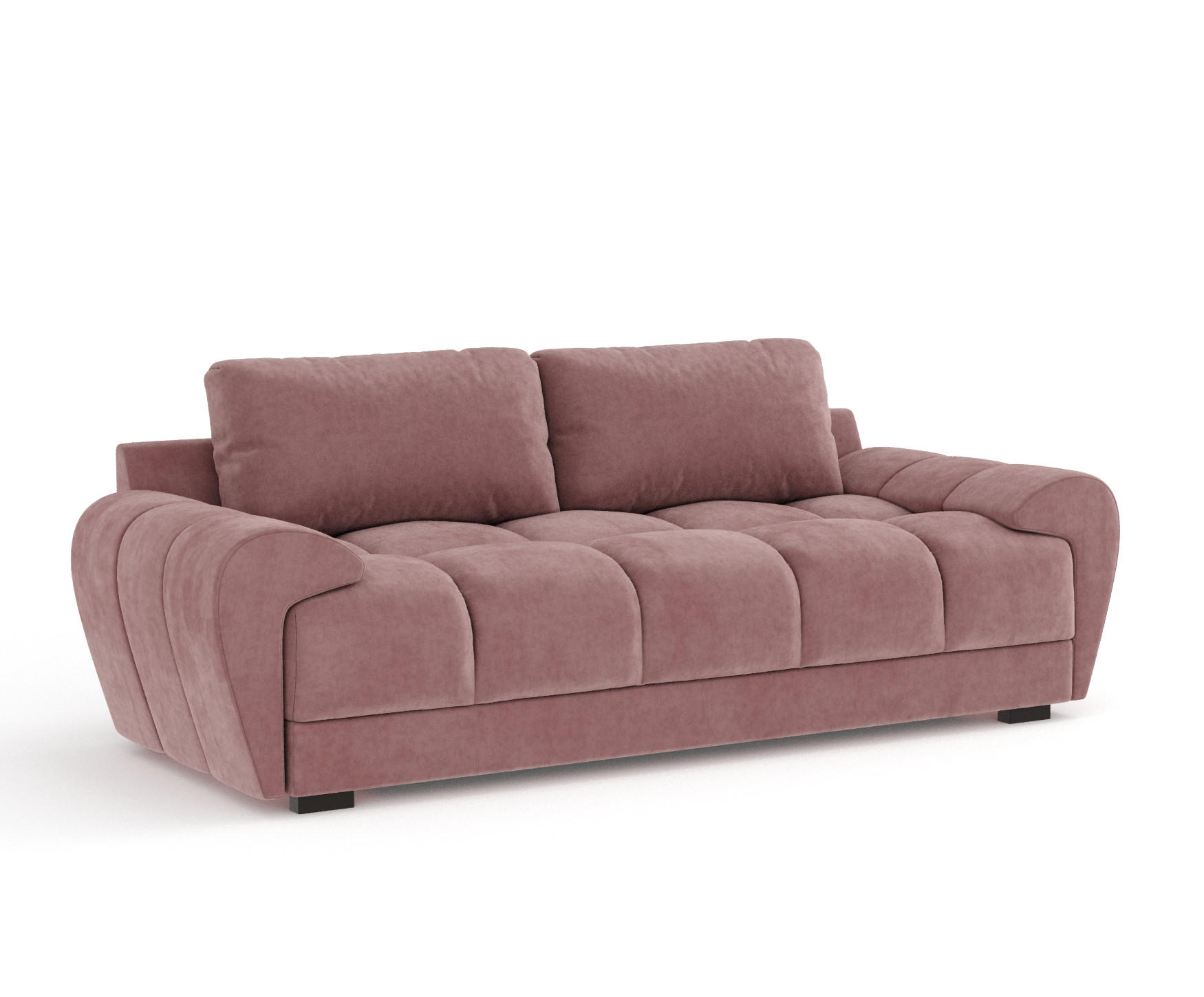 3-SITZER SOFA Peebles Rosa Samtstoff - Pink/Schwarz, Holz/Holzwerkstoff (244/90/101cm) - Maison de Reve