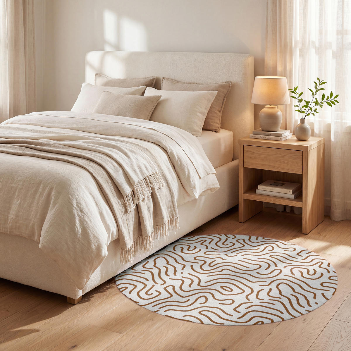 KOBERCE - Minimalistický - Vzor - Terakota - 90x90 cm - hnedá, textil/plast (90/90cm) - OnlyWow