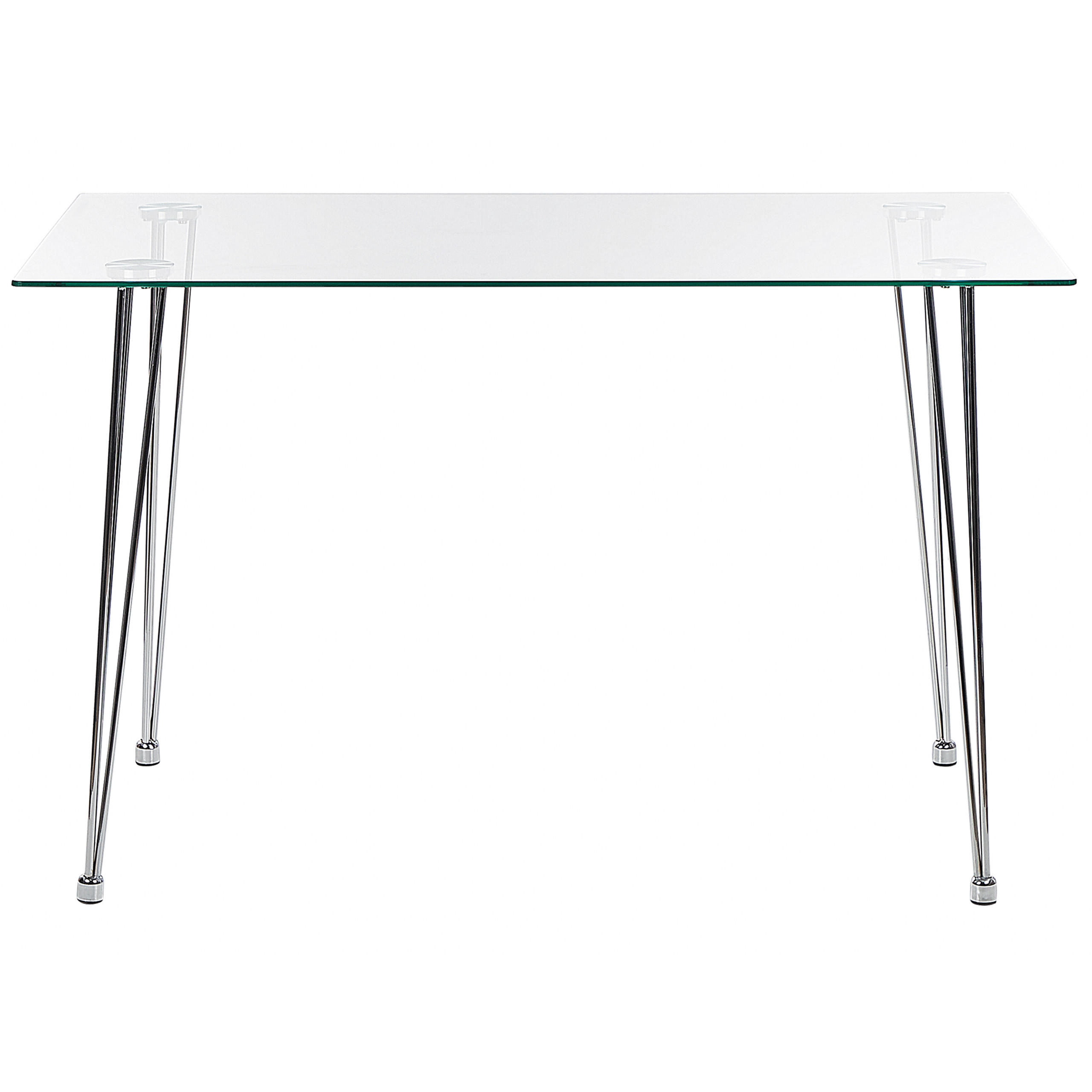 ESSTISCH 120/70/74 cm Silberfarben Rechteckig Winston - Silberfarben, Glas (120/70/74cm) - Beliani