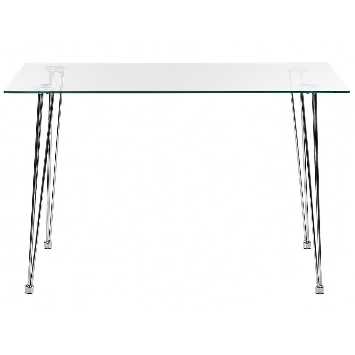 ESSTISCH 120/70/74 cm Silberfarben Rechteckig Winston - Silberfarben, Glas (120/70/74cm) - Beliani