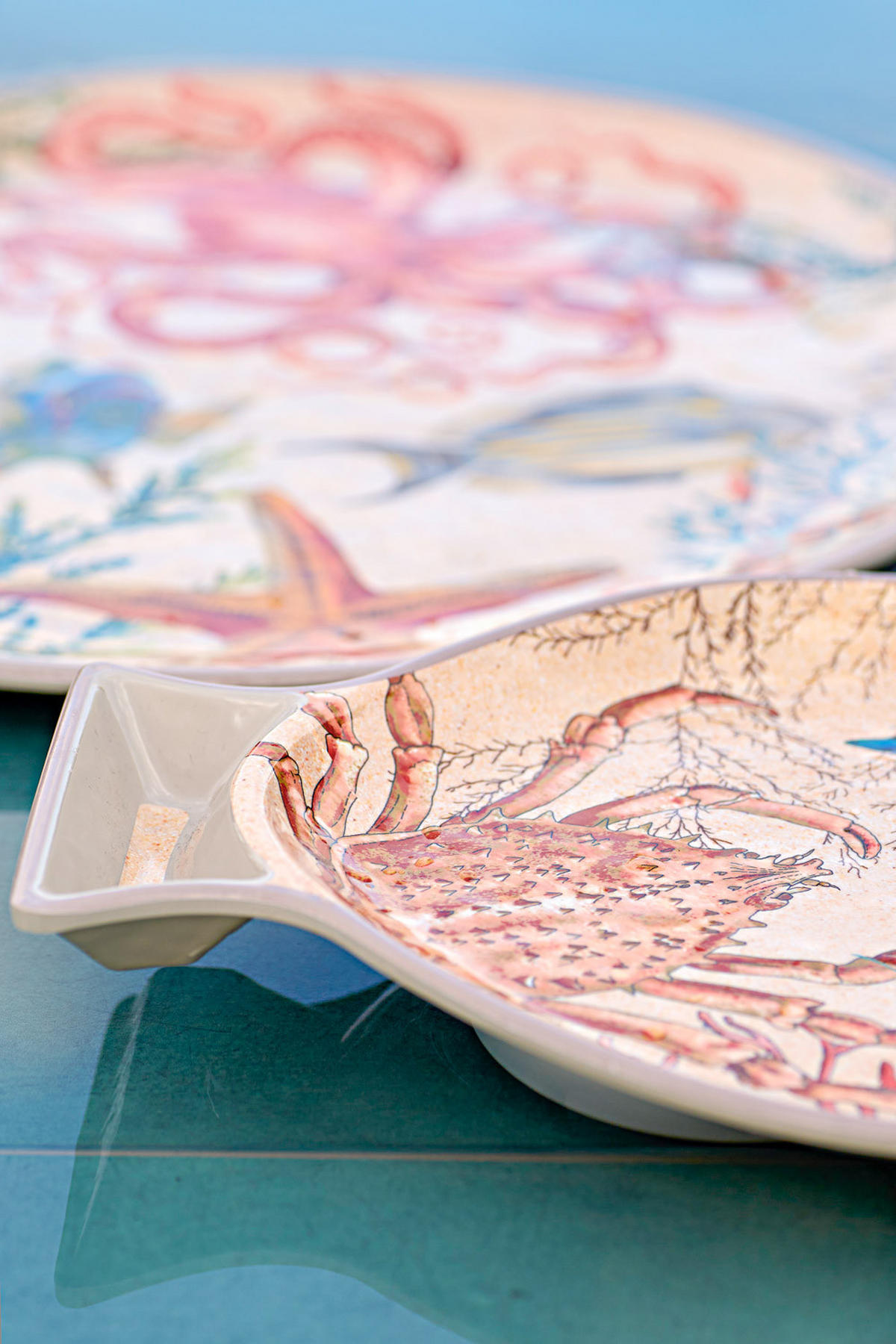 SERVIERTELLER / Pizzateller Ø 42 cm Sea Life - Multicolor, Kunststoff (42/3.5/42cm)