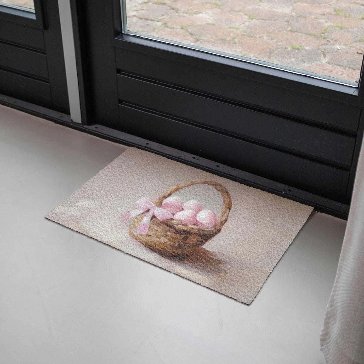 PREPRAŽNIK ZA VRATA Korg - Ägg - Rosa 60x40 cm - bež, umetna masa (40/60cm) - MuchoWow