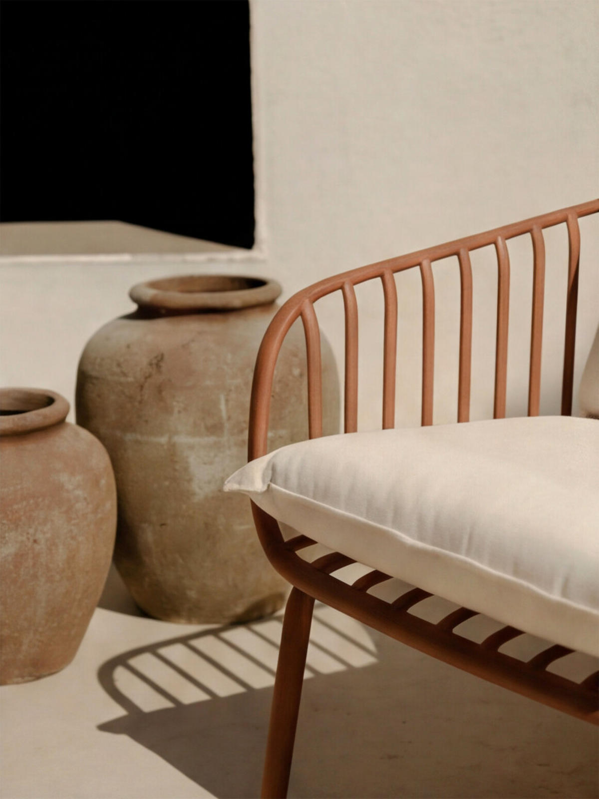 LOUNGESESSEL Madeira Terrakotta 78.5 cm x 80 cm - Terracotta, Metall (78/80/71cm) - Kenay Home