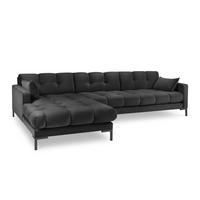 ECKSOFA links Mamaia aus Samt dunkelgrau 5 Sitzplätze - Dunkelgrau, Textil (185/293cm) - Micadoni