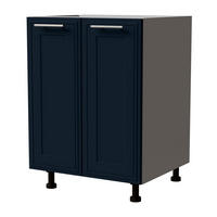 UNTERSCHRANK Salo D11/60 Grau / Indigo Matt 60 / 50 / 82cm - Dunkelblau/Grau, Holz/Holzwerkstoff (60/82/50cm) - Feldmann-Wohnen