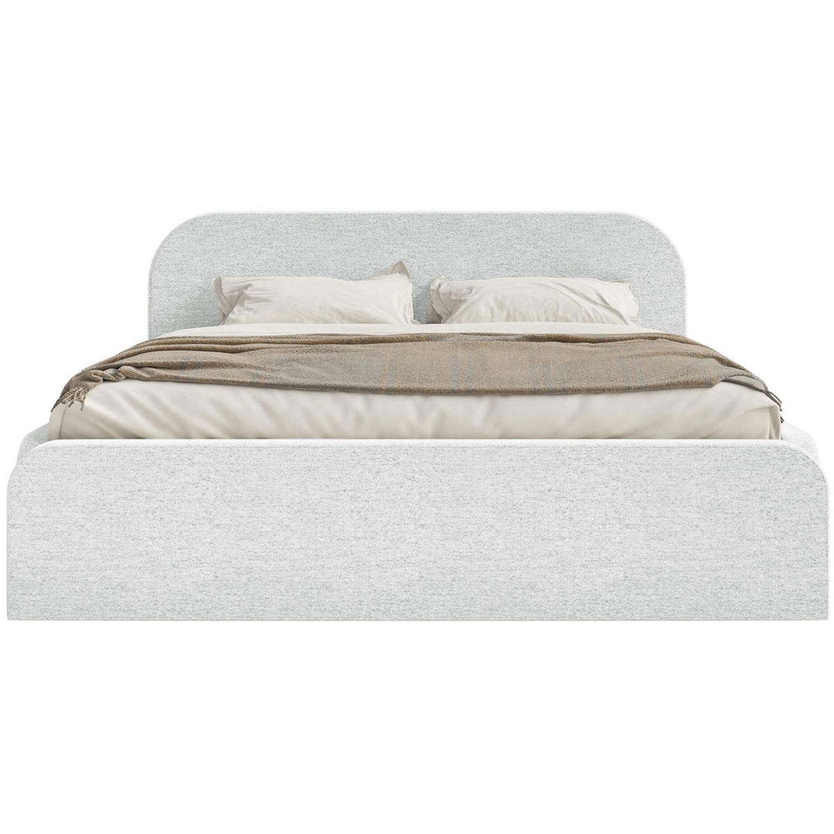 POLSTERBETT Umike Hellgrau Chenille mit Bettkasten 180x200 cm - Hellgrau, Textil (180/200cm) - Selsey