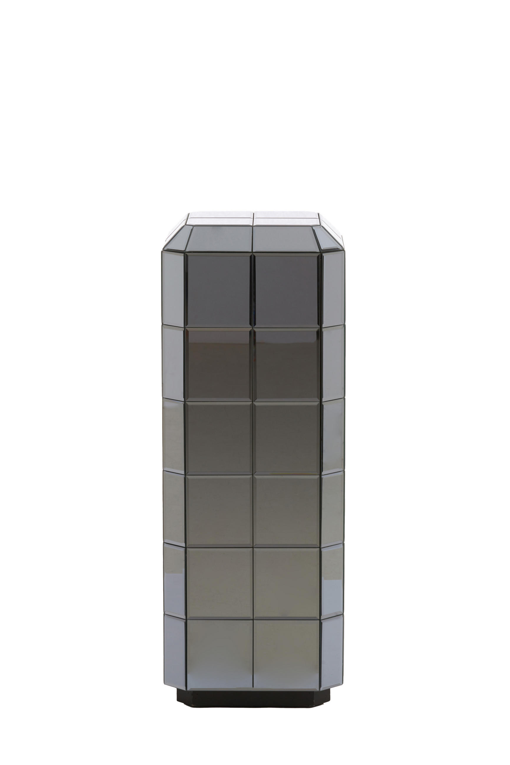 BLUMENSÄULE Luciano Grau 40/40/100 cm - Grau, Glas (40/40/100cm) - Light & Living