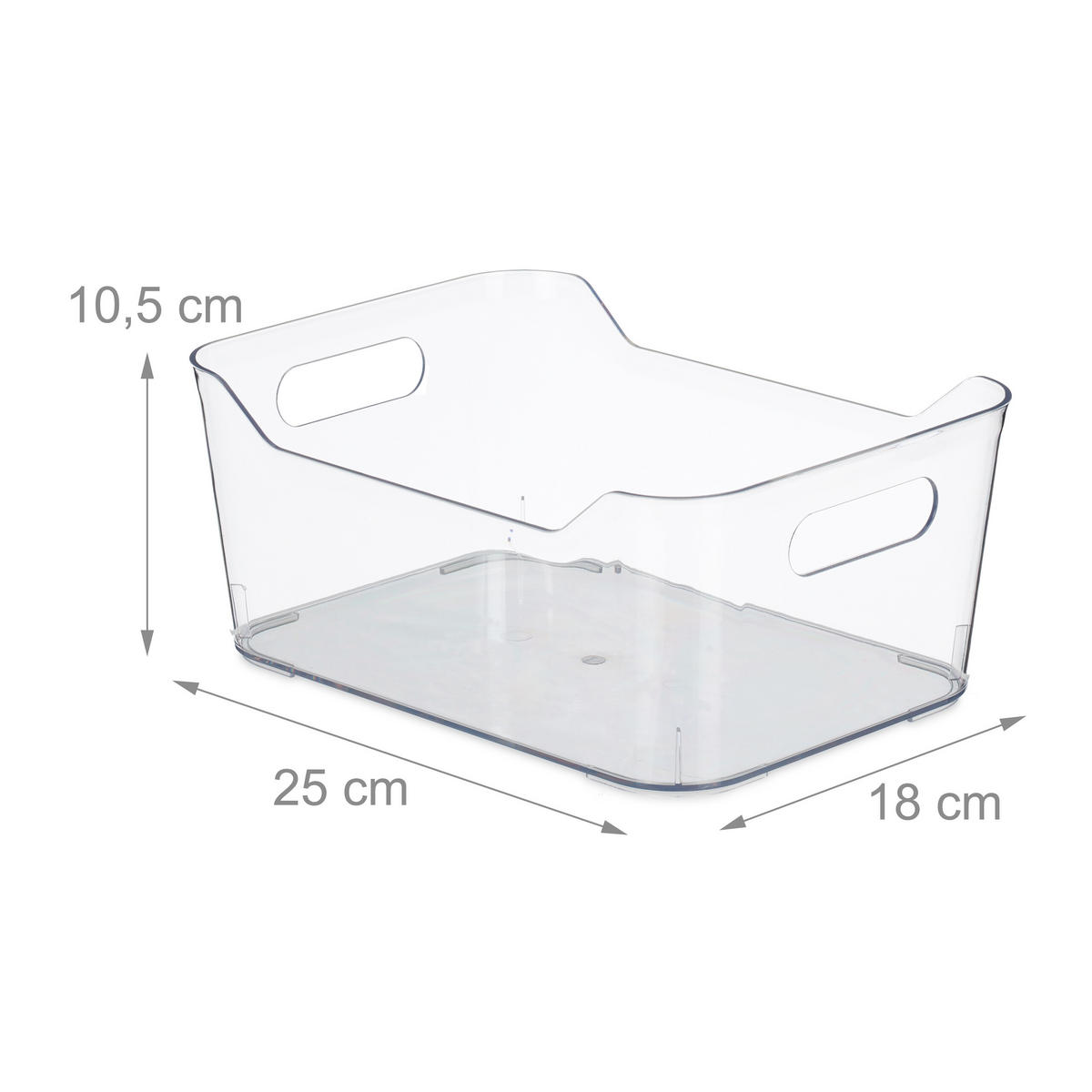 KÜHLSCHRANK-ORGANIZER - Transparent, Kunststoff (25/10.5/18cm) - Relaxdays