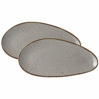 SERVIERPLATTEN Taste taupe 35,5 x 17 cm 2er Set - Taupe, Keramik (17/2/35.5cm) - Ritzenhoff Breker