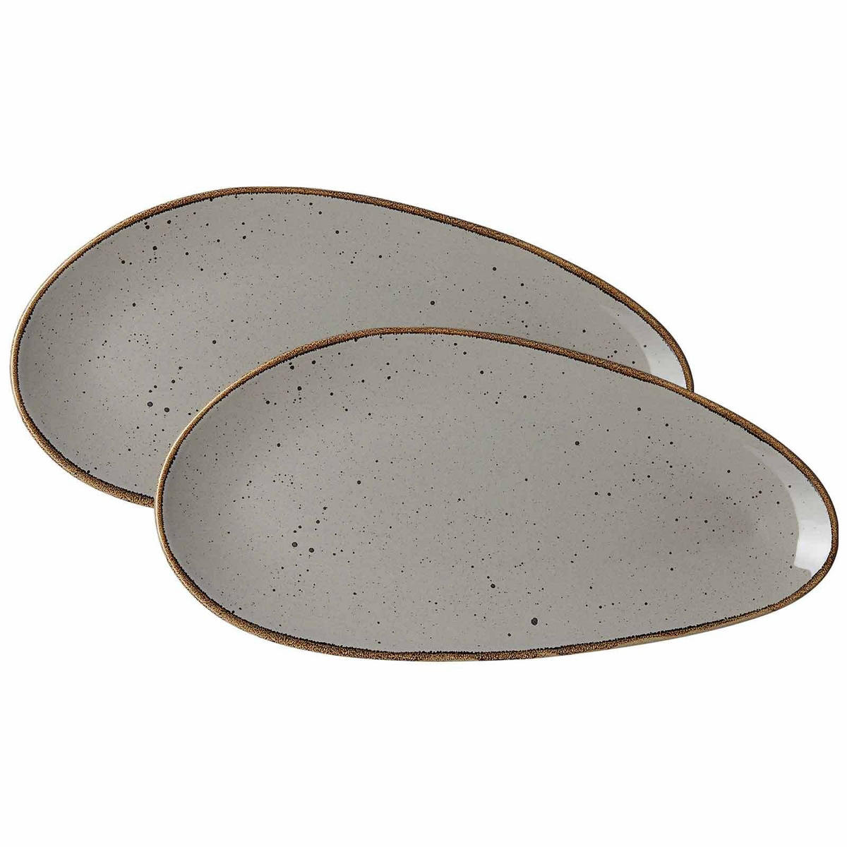 SERVIERPLATTEN Taste taupe 35,5 x 17 cm 2er Set - Taupe, Keramik (17/2/35.5cm) - Ritzenhoff Breker