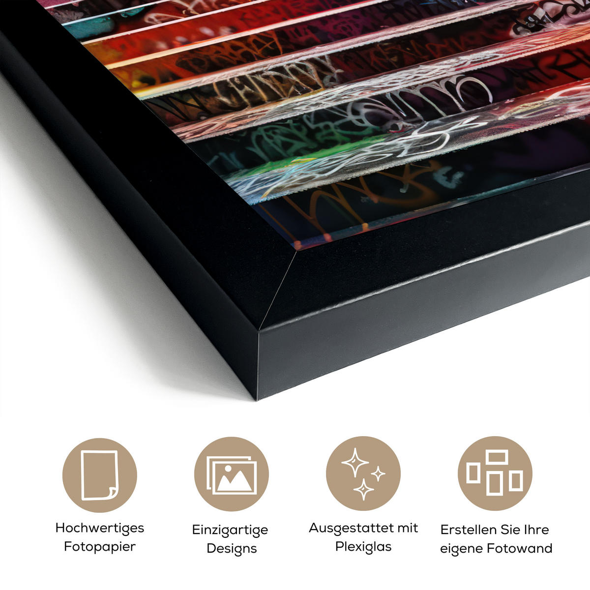 GERAHMTES BILD Treppe - Graffiti - Farben - Kunst 20x30 cm - Multicolor, Papier (20/30cm) - MuchoWow