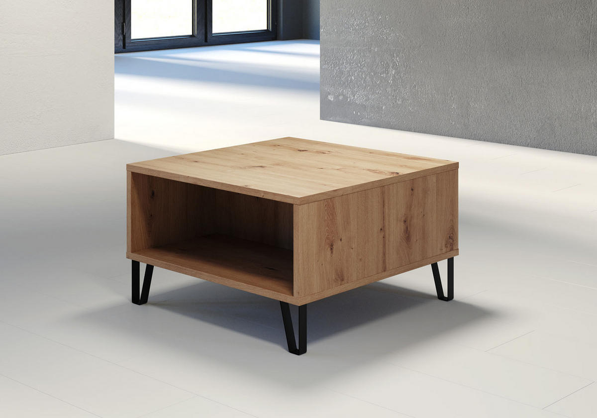 COUCHTISCH Universal Eiche Dekor - Eichefarben, Holzwerkstoff/Textil (60/60/37cm) - ebuy24