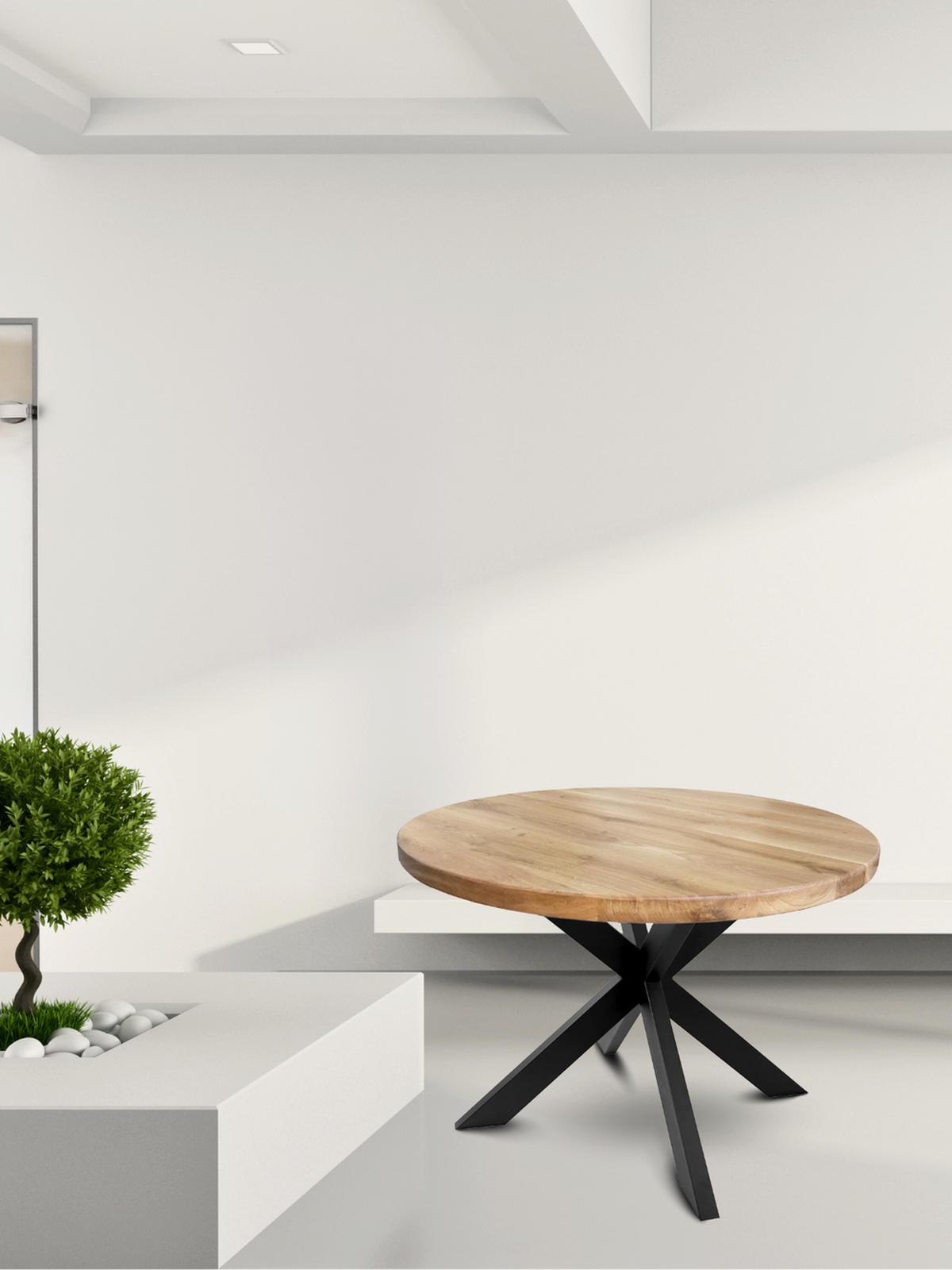 TISCHGESTELL Hora Spider Round - Schwarz, Metall (94/72/94cm) - holz4home®