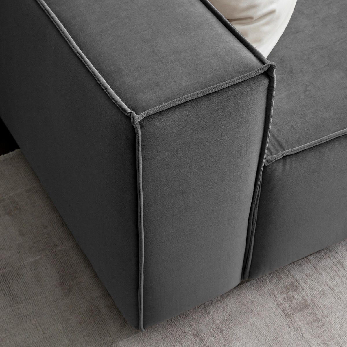 2,5-SITZER SOFA - Grau, Textil (223/70/96cm) - home24