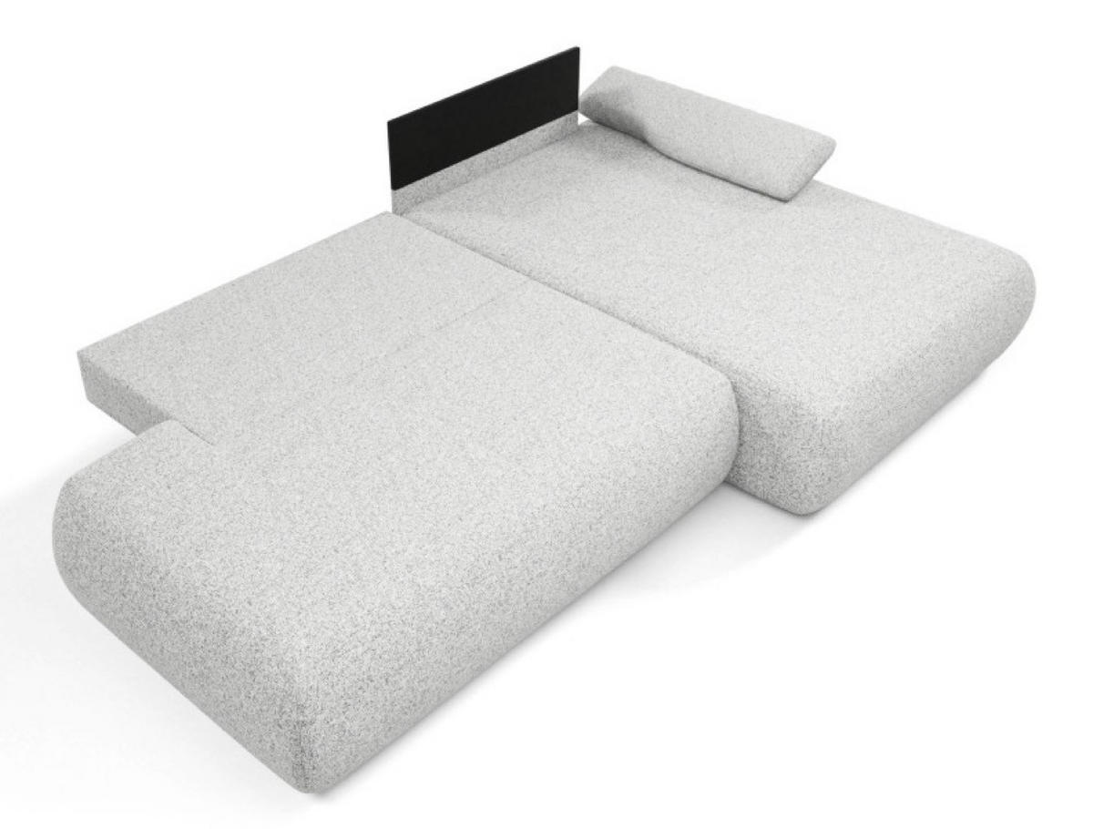 ECKSOFA Hellgrau PENTI Ausziehbar Mit Bettkasten Rechts - Hellgrau/Grau, Textil (173.5/286cm) - Sepro Meble