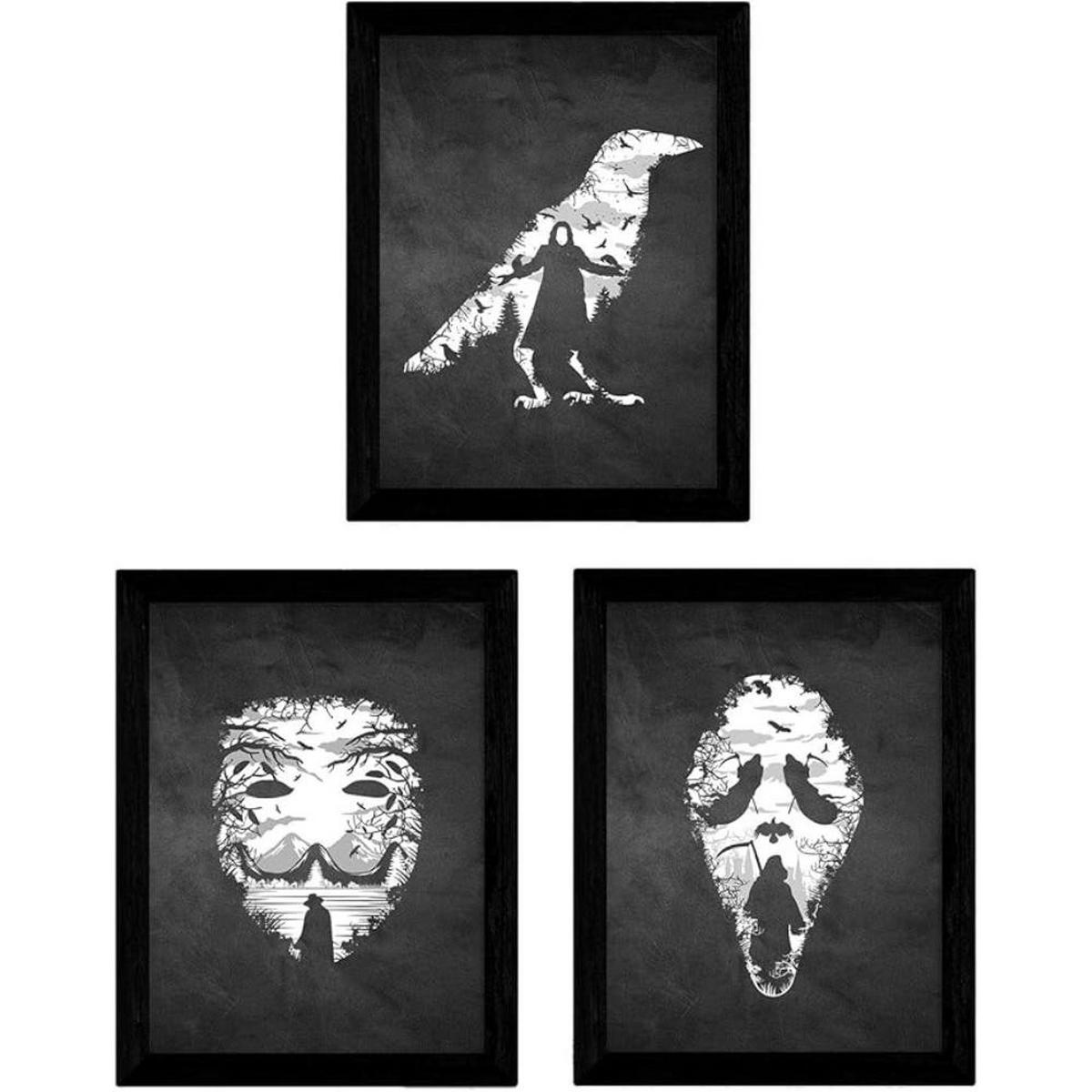 POSTER Set Mit 3 Schwarz-Weiß Set – Venta V A3 Schwarzer Rahmen - Schwarz, Papier (29.7/3cm) - Nacnic