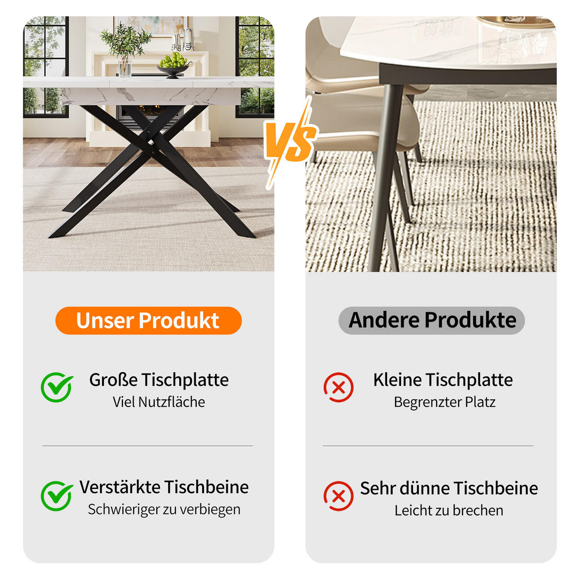 ESSTISCH Ausziehbar Weiß 160/80/76.50 cm - Weiß, Holzwerkstoff/Metall (160/80/76.5cm) - Urban Meuble