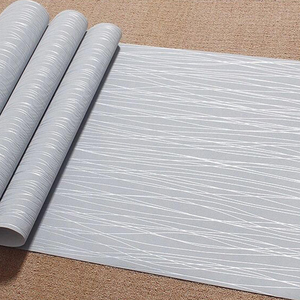VLIESTAPETE mit silbernen Seidenstreifen Silbergrau Ästhetisches Design Einfache Anbringung 5m²/950 x 53 cm - Silberfarben, Naturmaterialien (950/1cm) - Livingandhome
