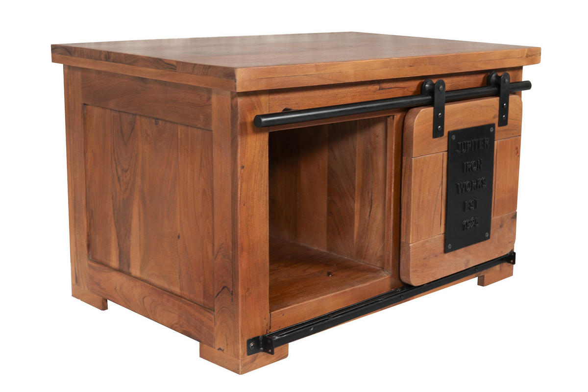 LOWBOARD LIBRO - Braun/Naturfarben, Akazienholz/Holz (75/47/50cm) - SAM
