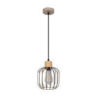 PENDELLEUCHTE Xylvin 18/10/145 cm - Grau, Holz/Metall (18/10/145cm) - ZMH