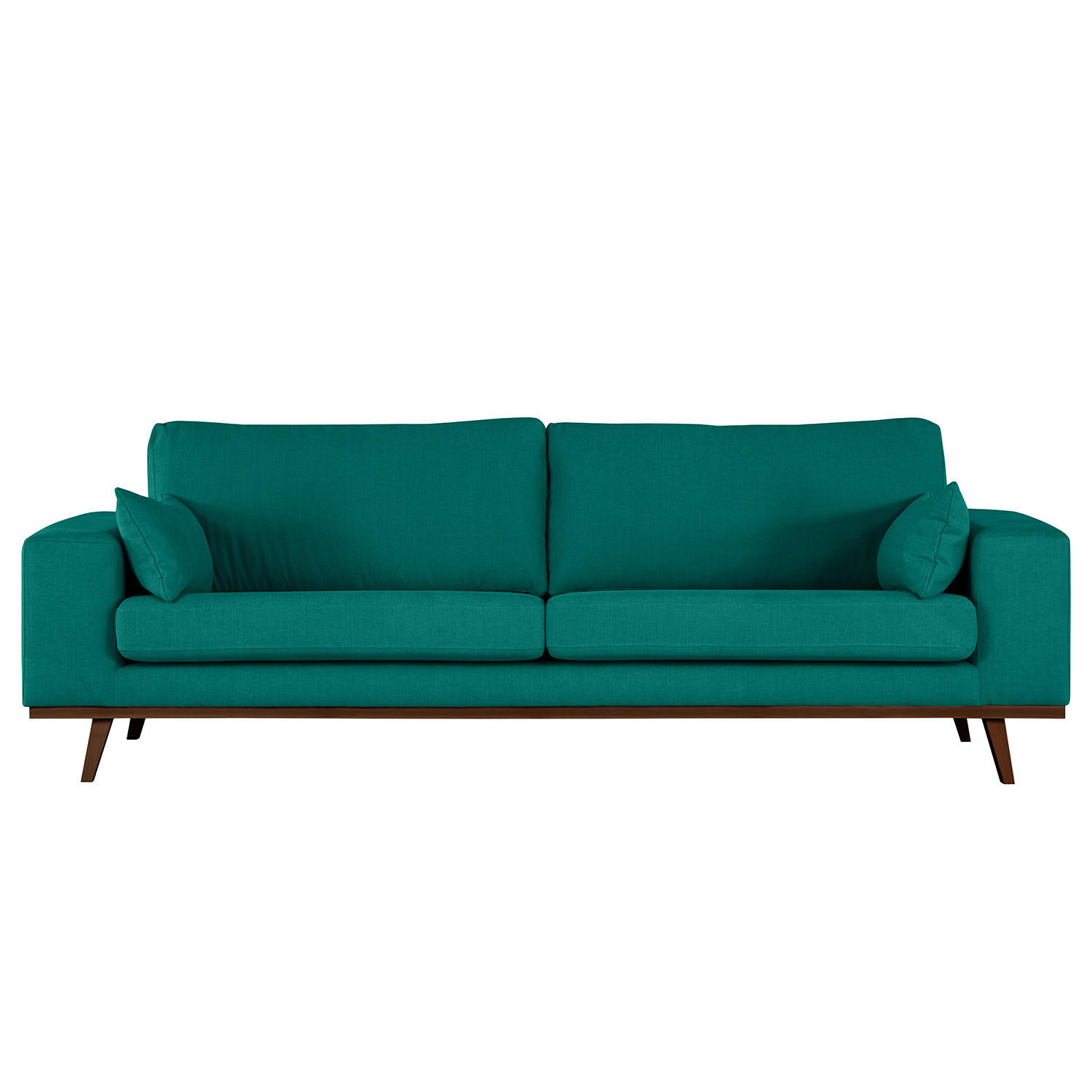 3-SITZER SOFA - Buchefarben/Petrol, Textil (237/81/88cm) - home24