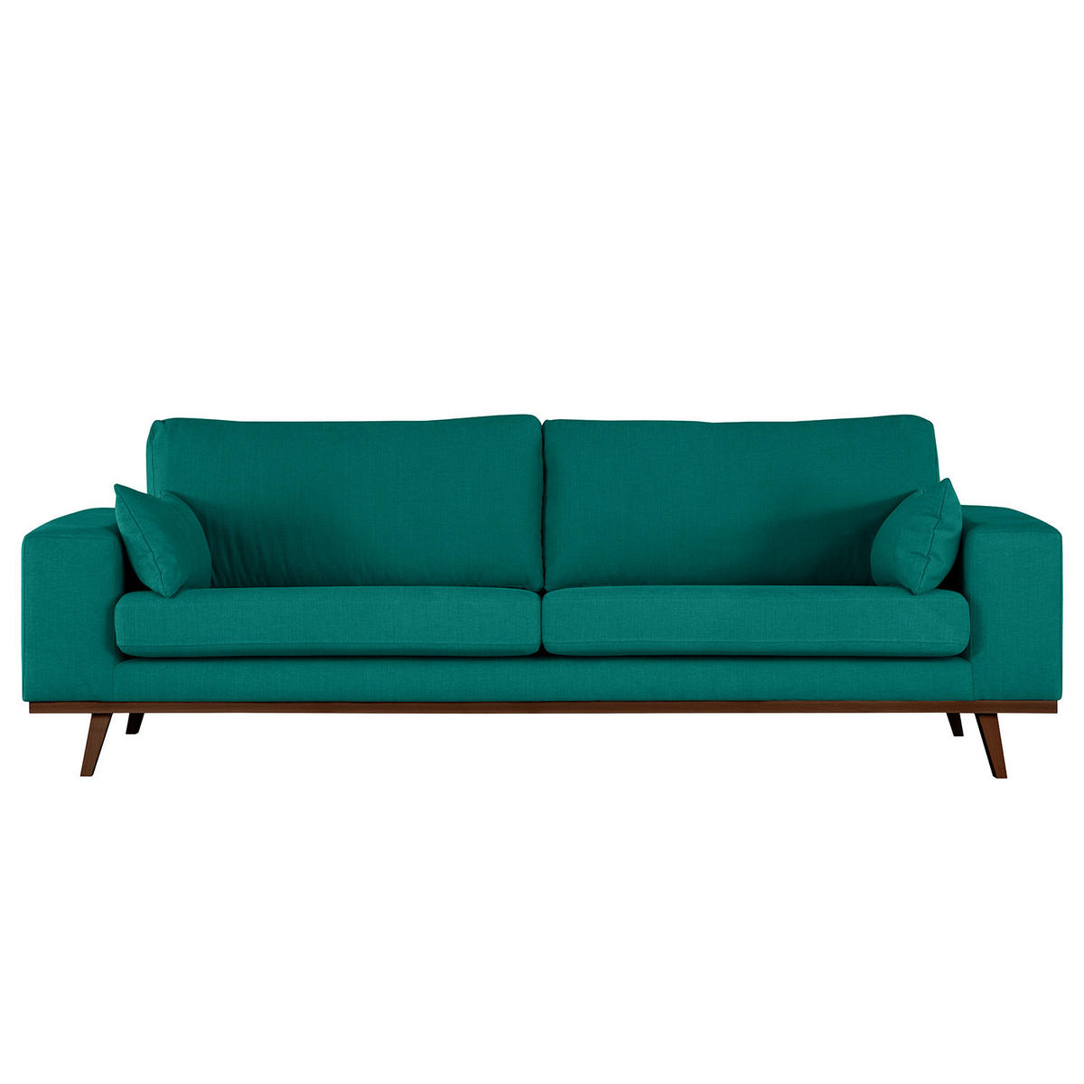 3-SITZER SOFA - Buchefarben/Petrol, Textil (237/81/88cm) - home24