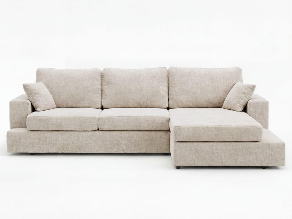 ECKSOFA Nesto Biege Rechts - Beige, Holz/Textil (165/260cm) - Graingold