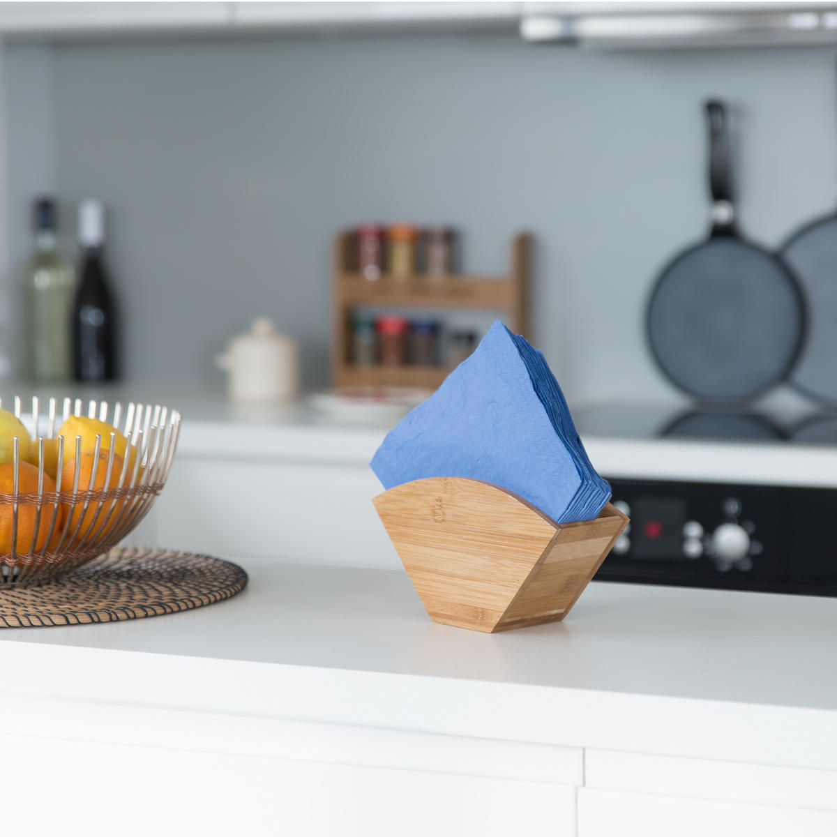 SERVIETTENHALTER - Hellbraun, Holz (20/11/7.5cm) - Relaxdays