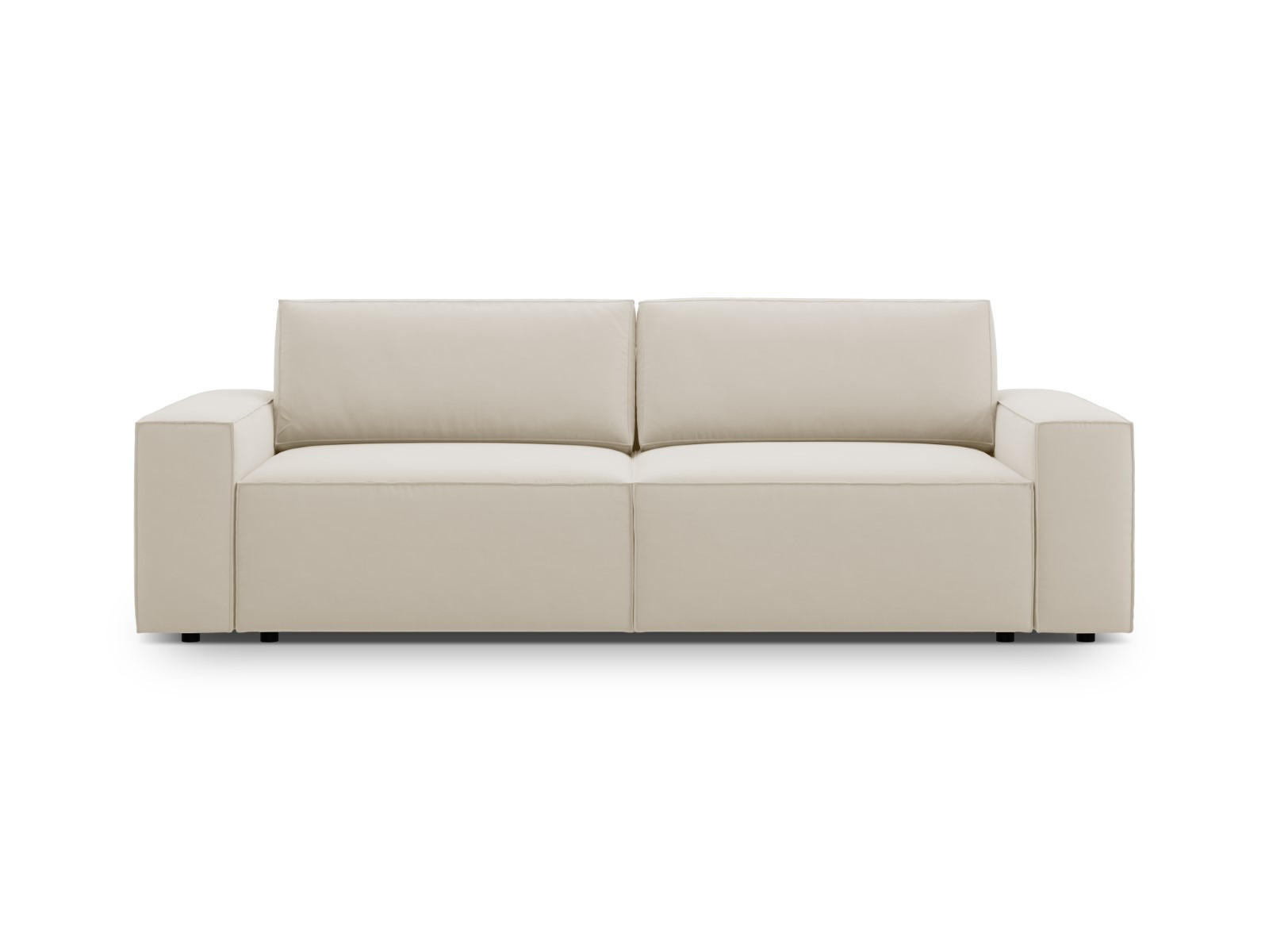 SOFA ausklappbar mit Bettkasten Jodie aus Samt dunkelbeige 3 Sitzplätze - Mokka, Textil (107/86/247cm) - Micadoni