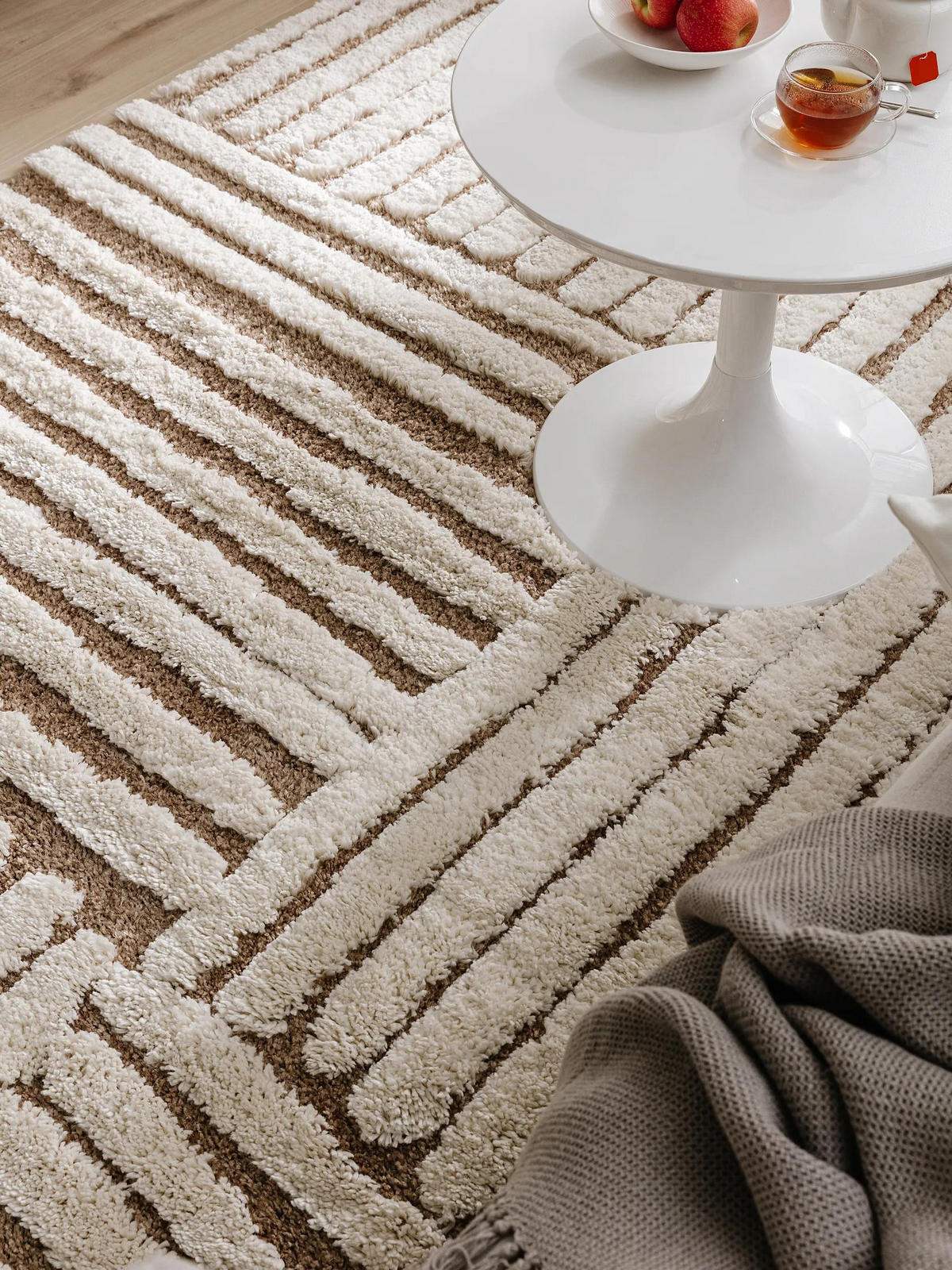 HOCHFLORTEPPICH Tibo Cream/Beige 120x170 cm - Creme, Textil (120/170cm) - benuta Pop