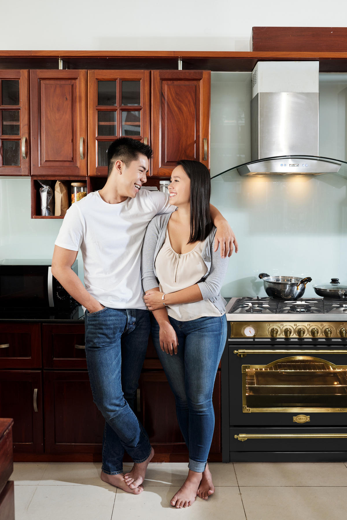 GAS-ELEKTRO-STANDHERD HGE 93555 Em Schwarz 90 cm - Schwarz, Metall (90/90/60cm) - Kaiser Küchengeräte