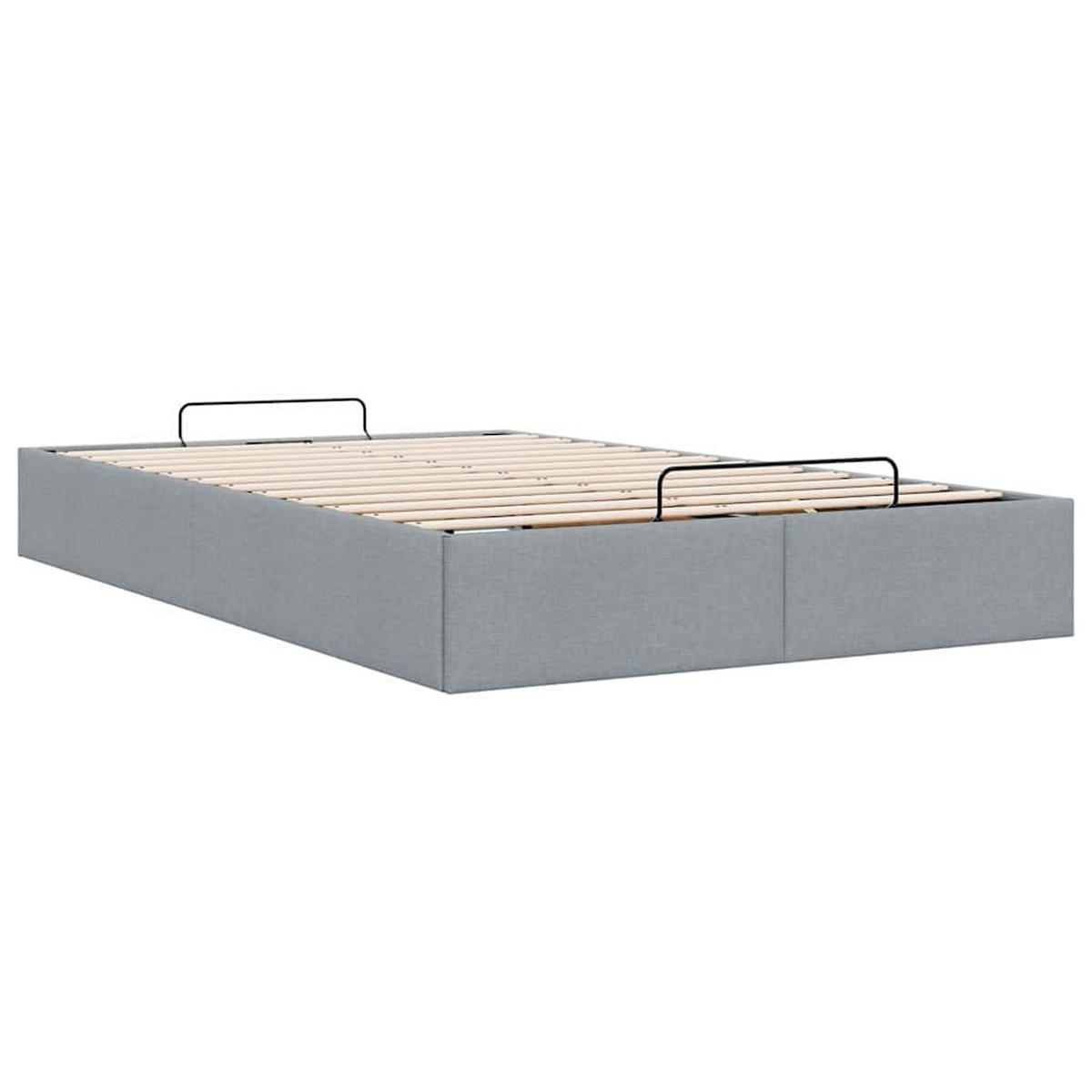 OTTOMAN-BETT Ohne Matratze Hellgrau 120/200 Cm Stoff - Grau, Textil (120/200cm) - vidaXL