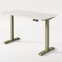SCHREIBTISCH Elektrisch Höhenverstellbarer HomeOne 140x70cm Grün/Weiß mit Memory-Funktion, Anti-Kollisions Technologie - Weiß/Grün, Holzwerkstoff (70/140/72cm) - Desktronic