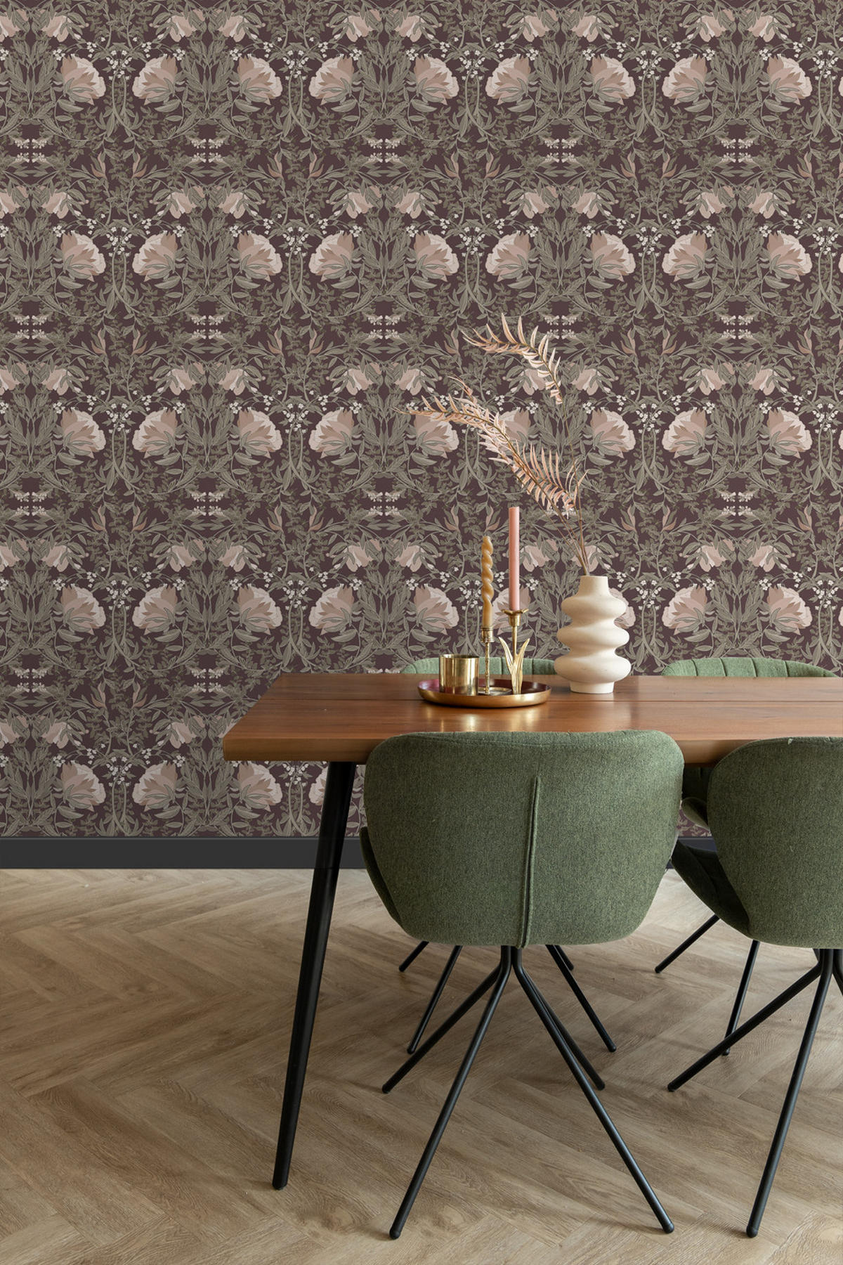 TAPETE Blumenmuster im Jugendstil 50 x 900 cm - Lila, Papier (50/900cm) - ESTAhome
