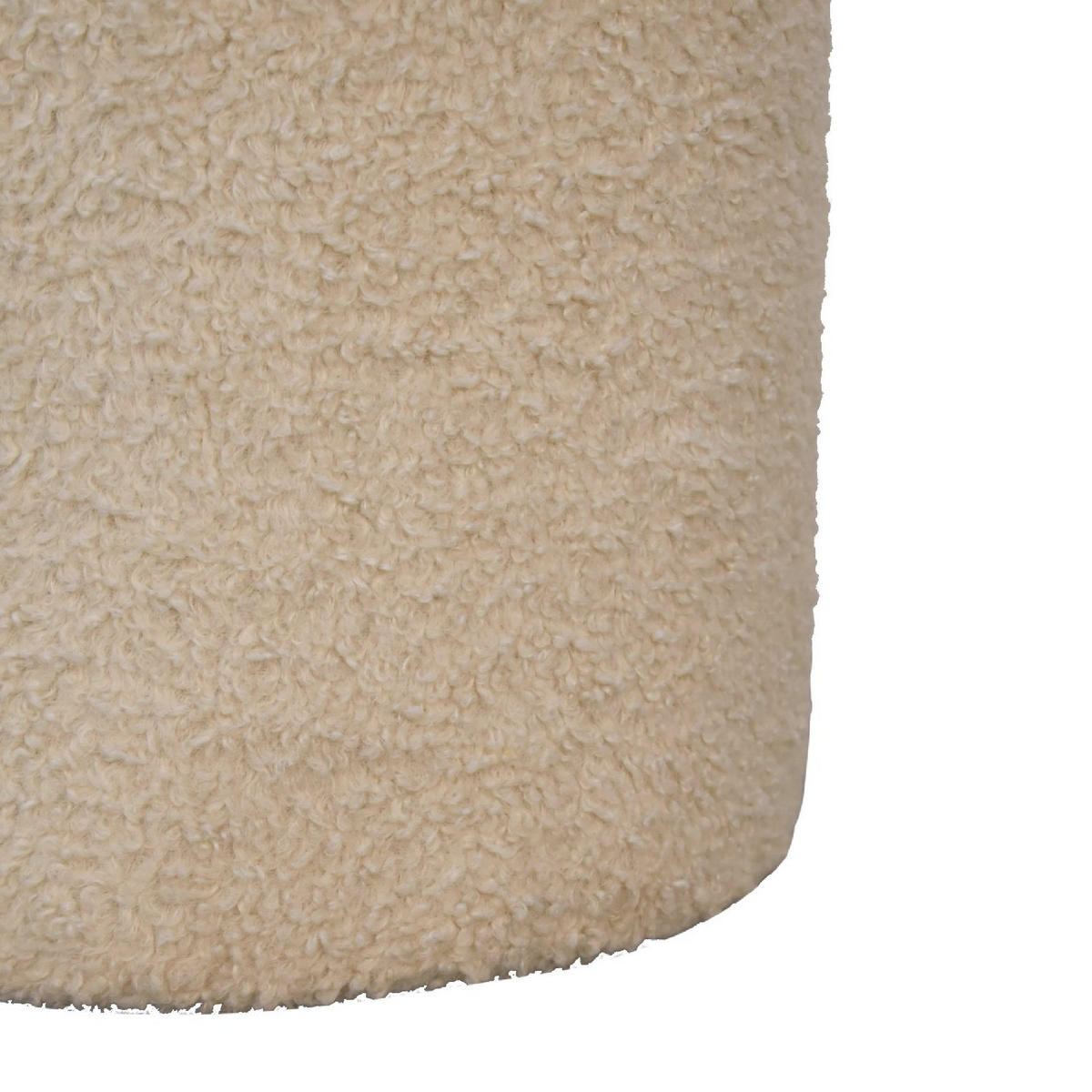 HOCKER aus Bouclé-Stoff - Messingfarben/Braun, Holz/Metall (37/38/37cm) - Artisan Furniture