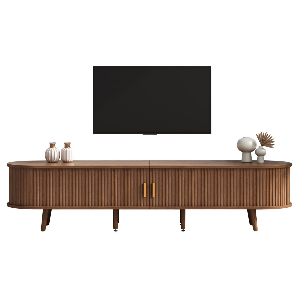TV-ELEMENT mit Couchtisch Stauraum 2er-Set MDF Walnut - Braun, Holzwerkstoff (40/42/175.1cm) - Beauniv
