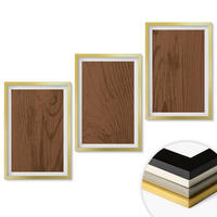 WANDBILDER 3er Set - 40x60 cm Goldrahmen - Holzstruktur, Rinde, Minimalismus - Goldfarben, Kunststoff (40/60cm) - ArtPrintCave