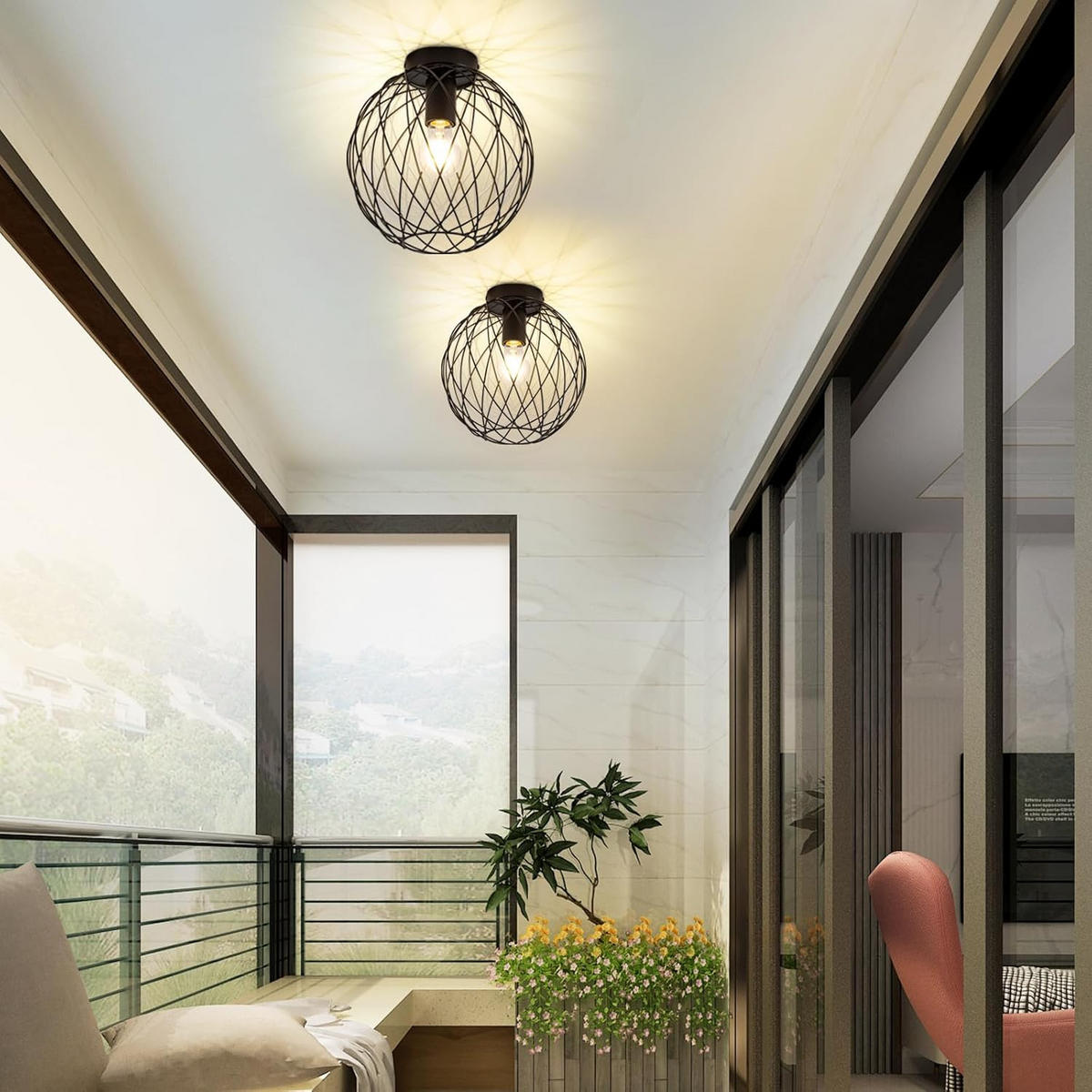 DECKENLEUCHTE Funkelh 20/19/20 cm - Schwarz, Metall (20/20/19cm) - ZMH