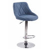 BARHOCKER Lazius, Gestell Metall in Chromoptik, Stoff Blau - Blau/Chromfarben, Textil/Metall (46/100/49cm) - TPFLiving