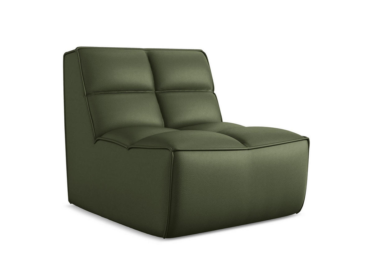 SESSEL Kunstleder Grün - Schwarz/Grün, Leder/Kunststoff (80/75/93cm) - Makamii