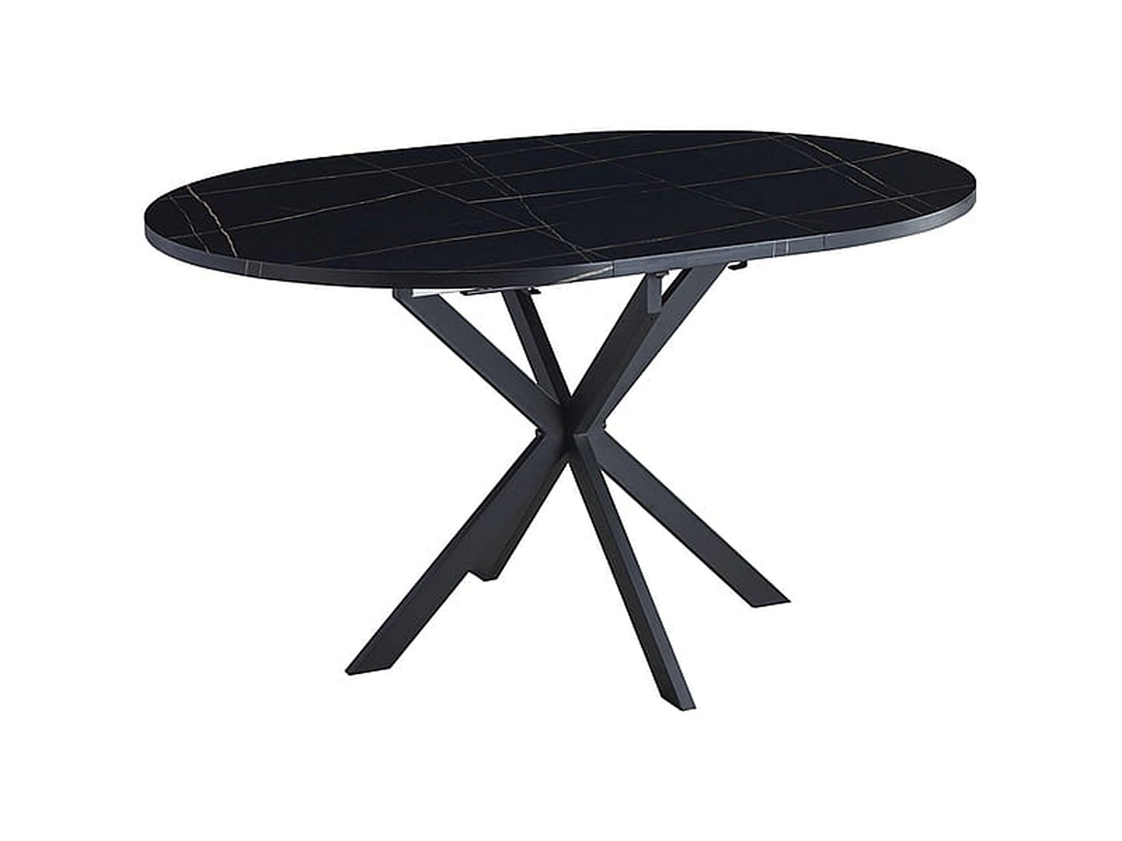 ESSTISCH Rund Marmor Schwarz - Schwarz matt 100x75 cm - Schwarz, Holzwerkstoff (100/100/75cm) - designimpex