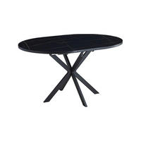 ESSTISCH Rund Marmor Schwarz - Schwarz matt 100x75 cm - Schwarz, Holzwerkstoff (100/100/75cm) - designimpex