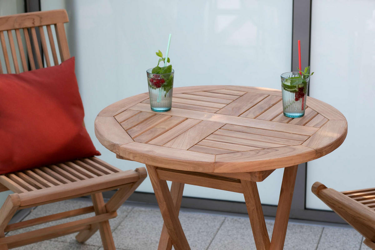 GARTENTISCH Sutton klappbar - Naturfarben, Holz (70/70/75cm) - Mr. Deko