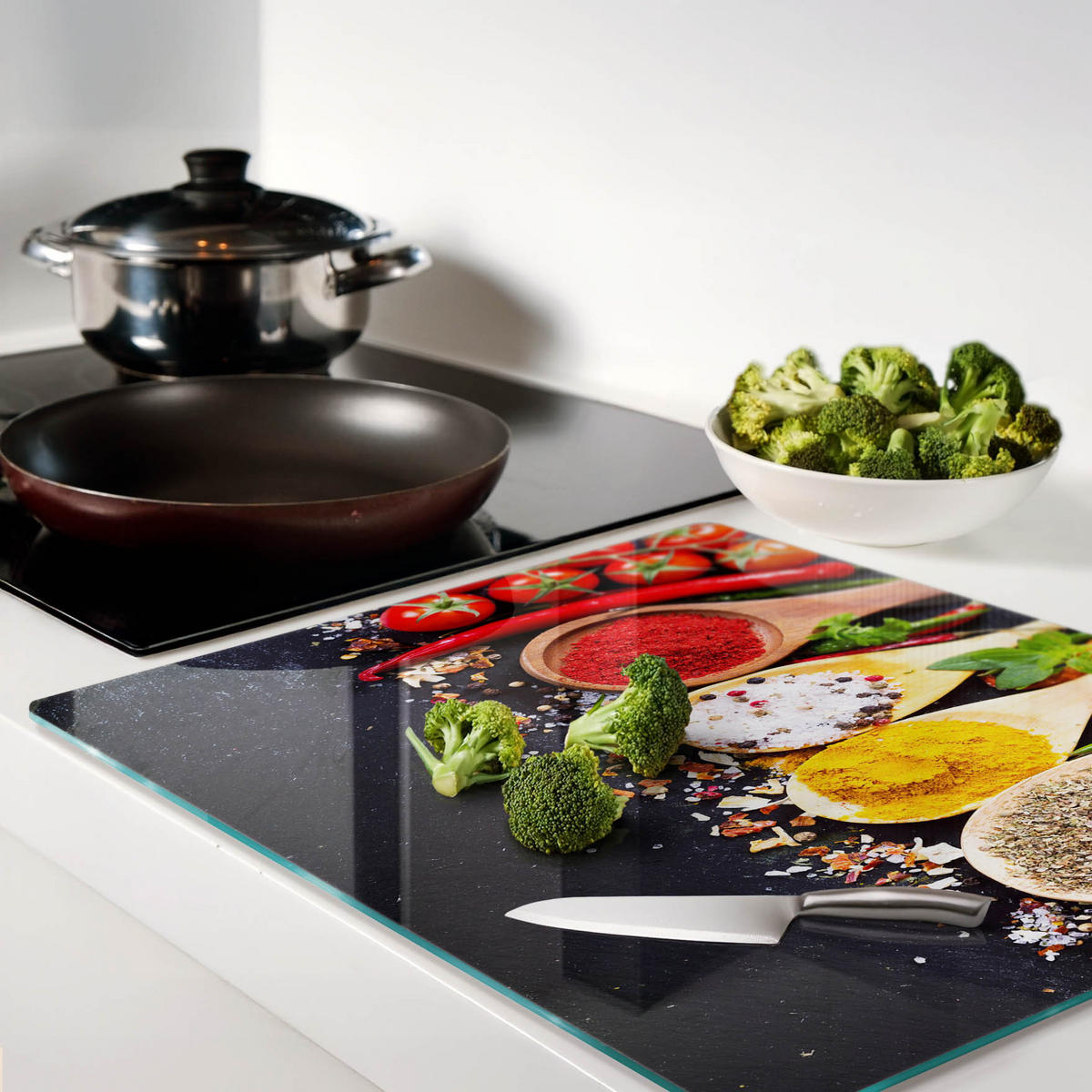 GLASPLATTE 60x52 cm Gewürzmischung - Multicolor, Glas (60/0.4/52cm) - TULUP