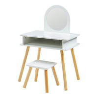 DĚTSKÁ TOALETKA, 2DÍLNÁ SADA Ovanåker - bílá/přírodní, dřevo/kompozitní dřevo (62/91.5/43.5cm) - [en.casa]