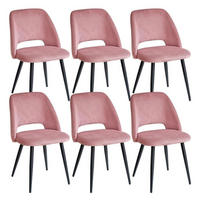 ESSZIMMERSTUHL 6er-Set Cord Rosa - Rosa, Textil (43/80/45cm)