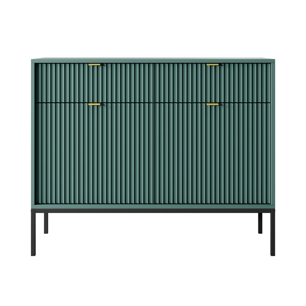 KOMMODE STELLARE 104/83/39 cm mit 2 Schubladen 2 Türen Hellgrün - Hellgrün, Holzwerkstoff (104/83/39cm) - MASSENO