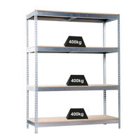 SCHWERLASTREGAL BIG WOOD YETI FOUR | HxBxT 200x180x45cm | Fachlast 400kg | Verzinkt - Silberfarben, Metall (180/200/45cm) - PROREGAL